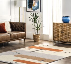 Rust-rug-for-Mid-century-modern