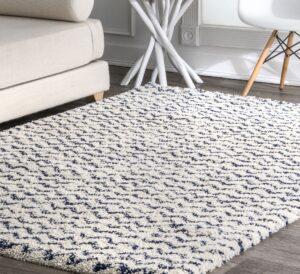 Moroccan-Chevron-Fluffy-Rug