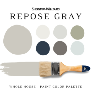 Sherwin Williams REPOSE GRAY Color Palette