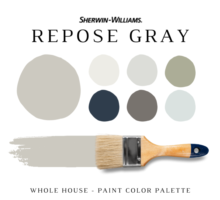 Sherwin Williams REPOSE GRAY Color Palette