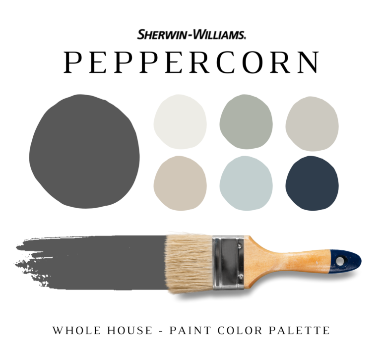 Sherwin Williams PEPPERCORN Color Palette