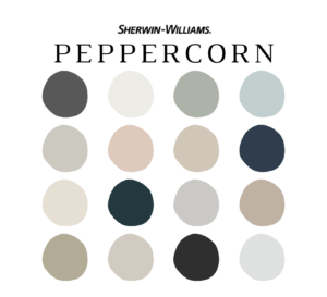 Sherwin Williams PEPPERCORN Color Palette