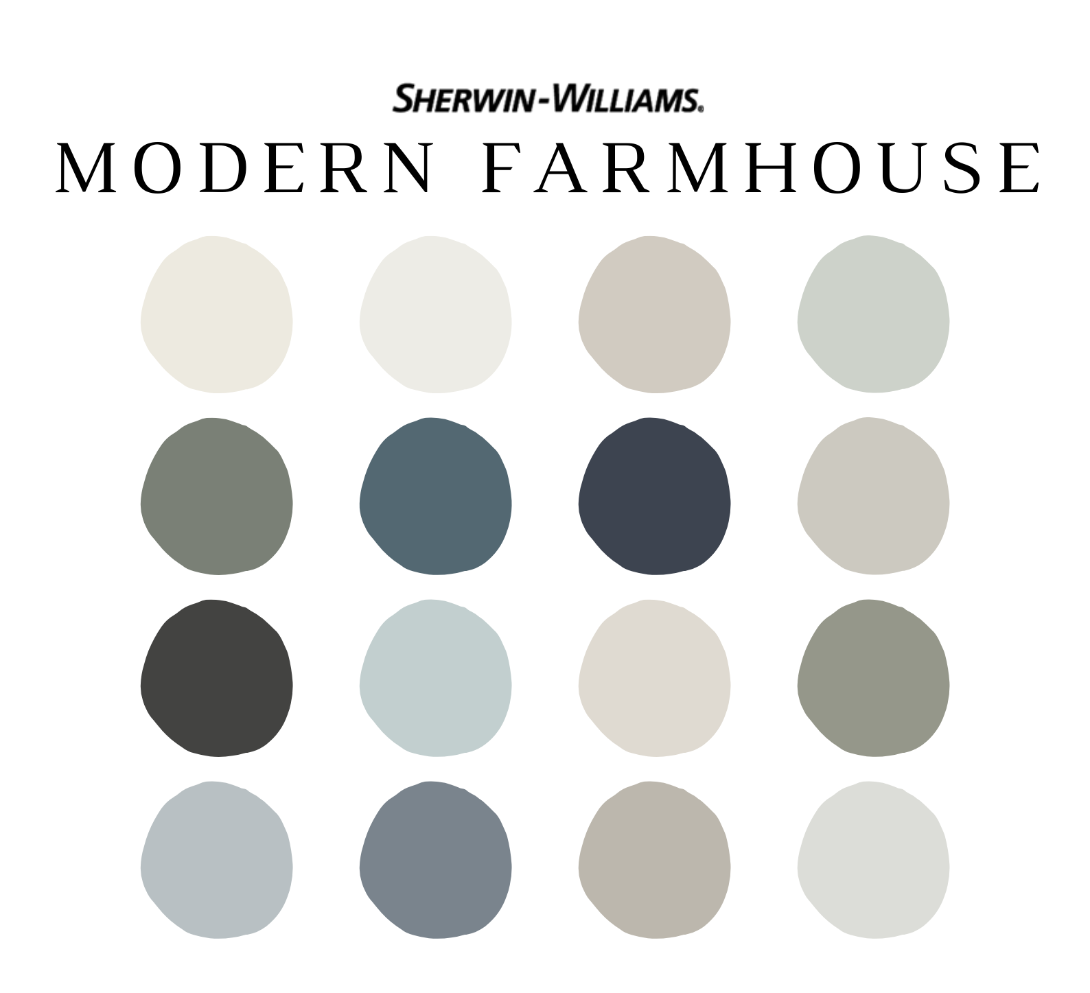 Sherwin Williams MODERN FARMHOUSE Color Palette - NISH