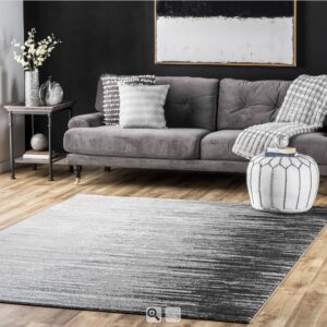 white-couch-black-rug