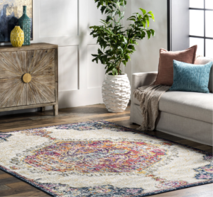 multicolor-rug-for-beige-couch