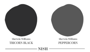 Sherwin-williams-peppercorn-vs-Tricorn-Black