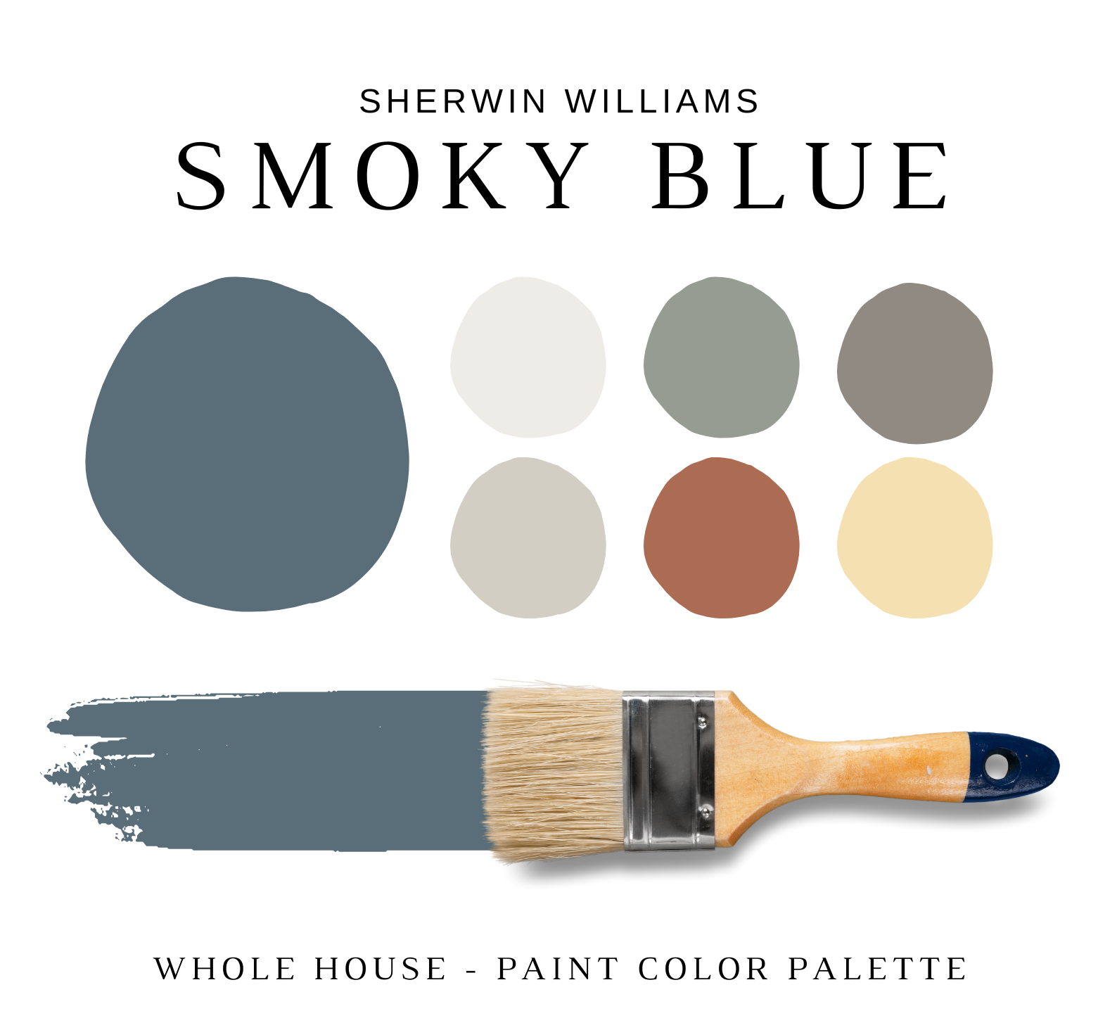 Sherwin Williams SMOKY BLUE Color Palette - NISH