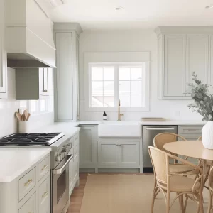 greige kitchen cabinets