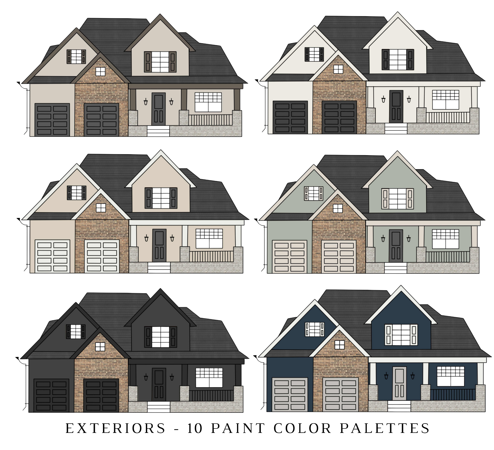 Sherwin Williams TAN BRICK EXTERIORS Color Palette - Image 2