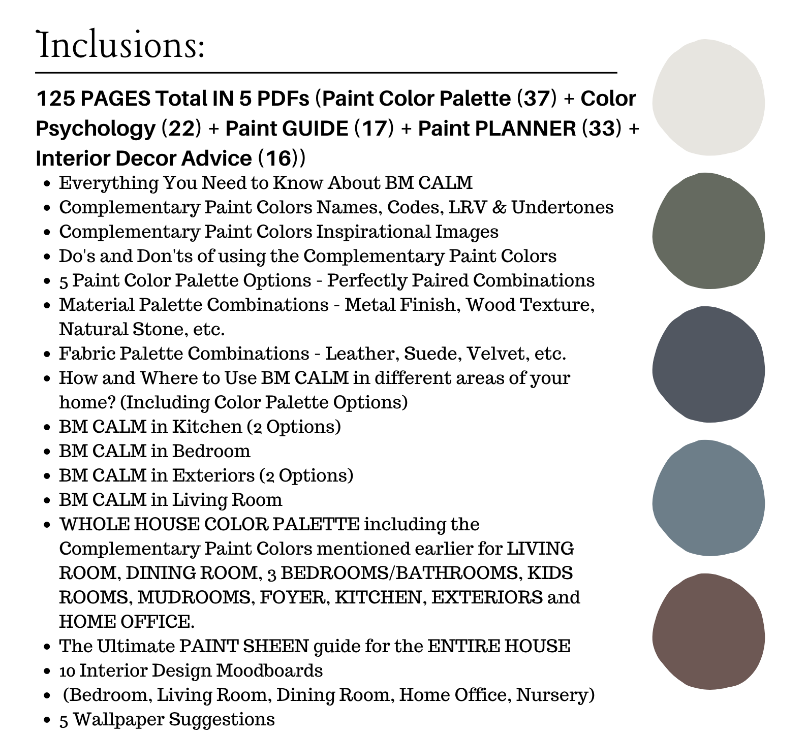 Benjamin Moore CALM Color Palette - Image 3