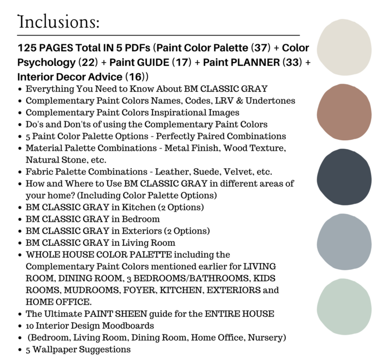 Benjamin Moore CLASSIC GRAY Color Palette - NISH
