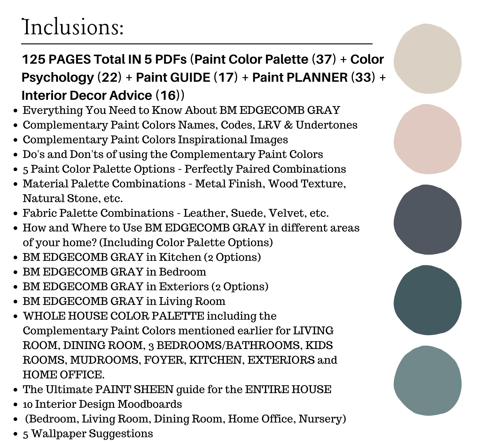 Benjamin Moore EDGECOMB GRAY Color Palette - Image 3