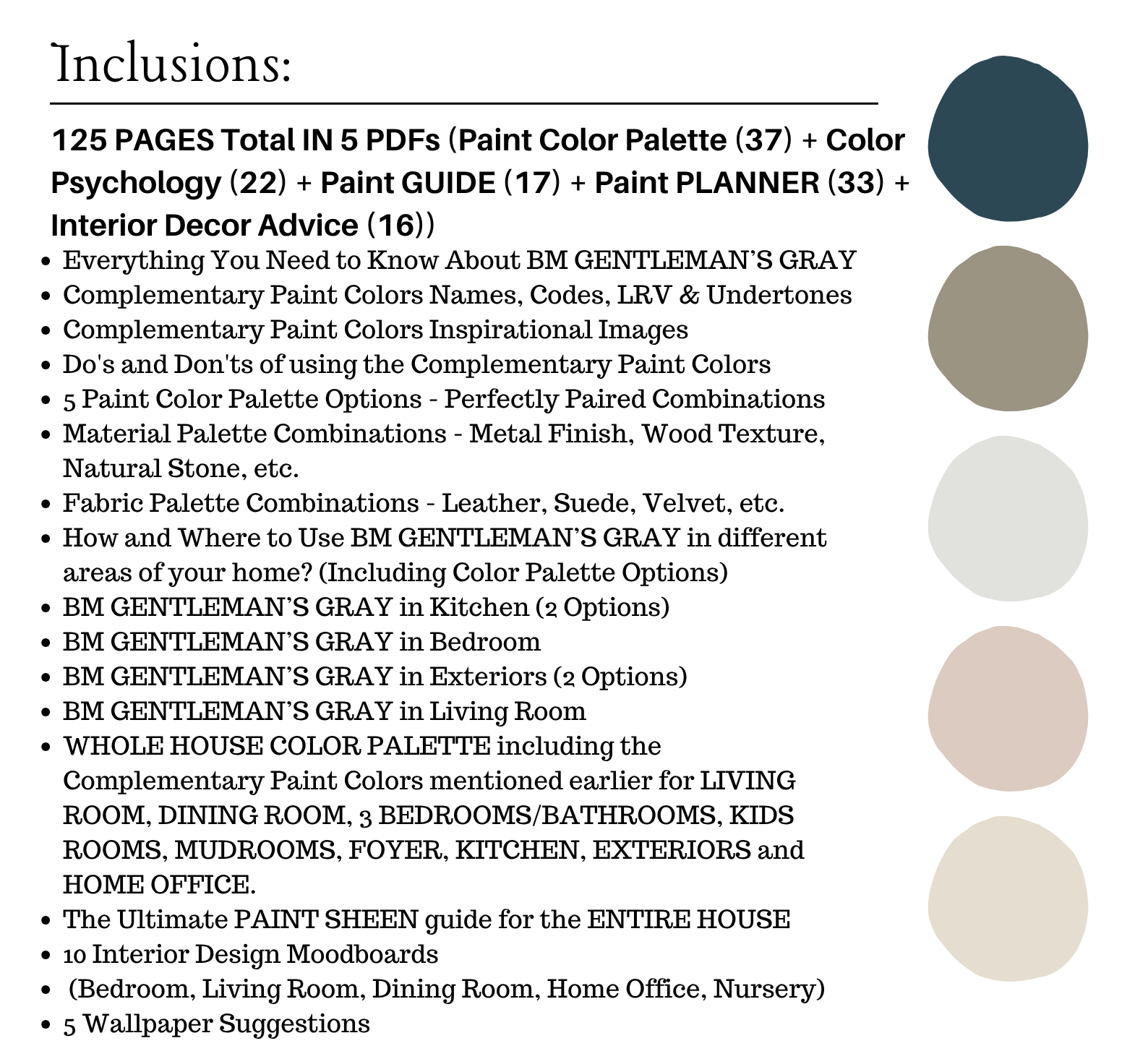 Benjamin Moore GENTLEMAN'S GRAY Color Palette - Image 3