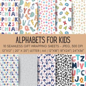 Alphabets Printable Gift Wrap