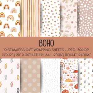 Boho Printable Gift Wrap