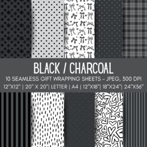 Black Printable Gift Wrap