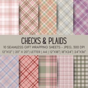 Checkered Printable Gift Wrap