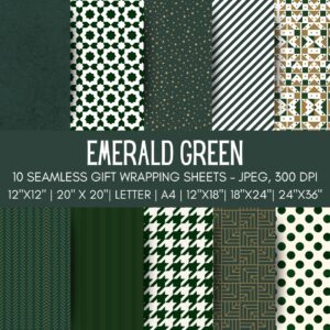 Emerald Green Printable Gift Wrap