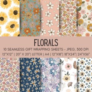 Floral Printable Gift Wrap