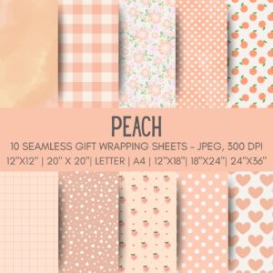 Peach Printable Gift Wrap