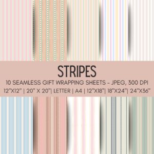Striped Printable Gift Wrap