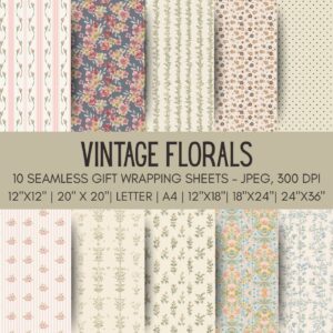 Vintage Florals Printable Gift Wrap