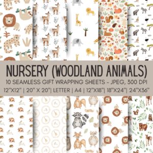 Woodland Animals Printable Gift Wrap