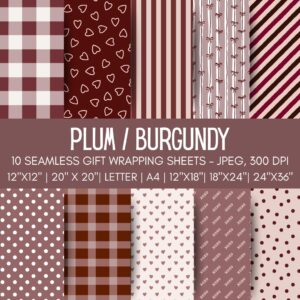 Plum/Burgundy Printable Gift Wrap