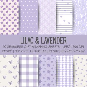 Lilac & Lavender Printable Gift Wrap