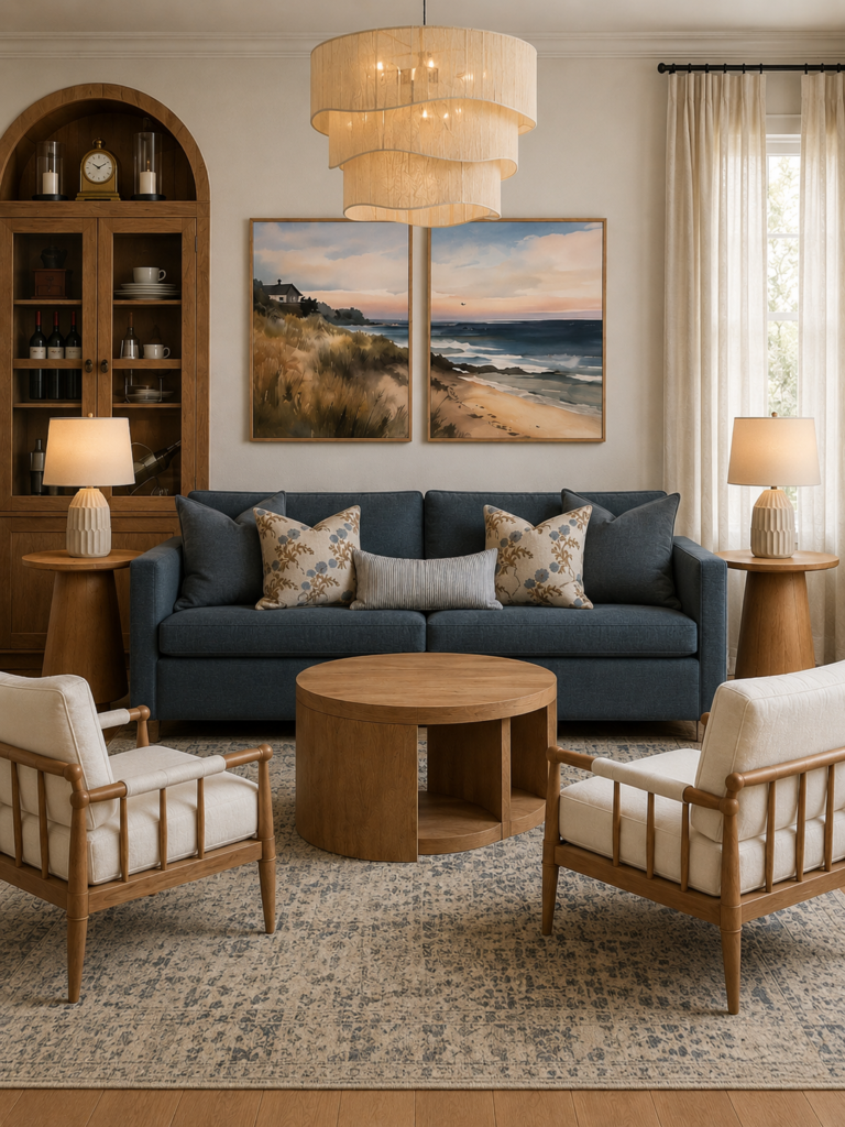 Coastal Transitional Living Room