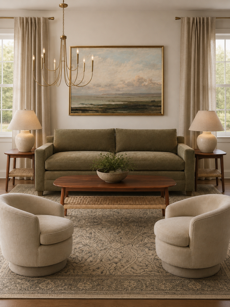 Cozy Transitional Living Room